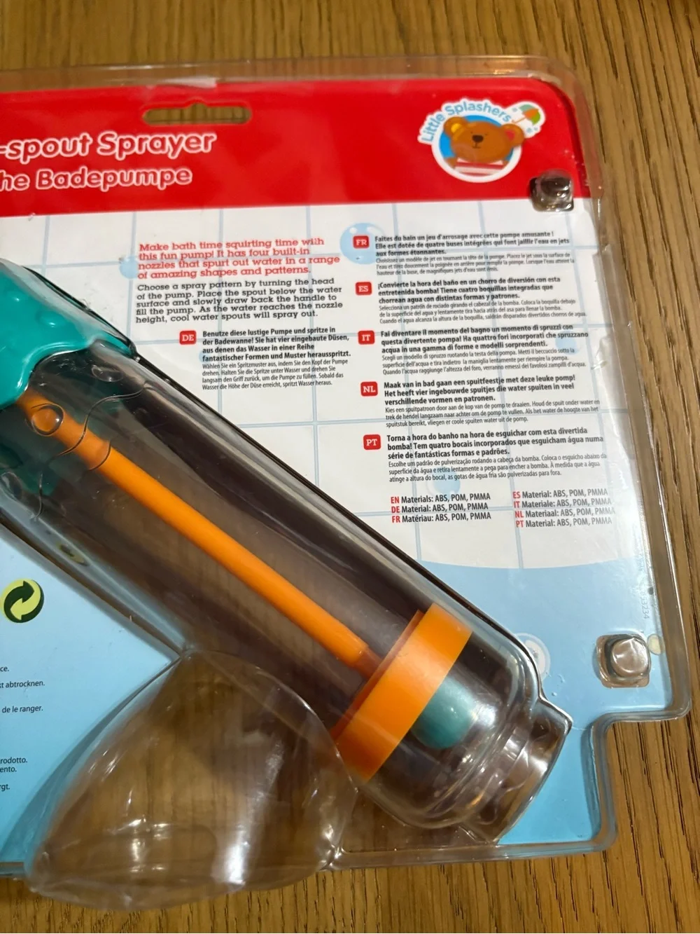 Hape Multi-Spout Sprayer Bath Toy – Teal & Orange